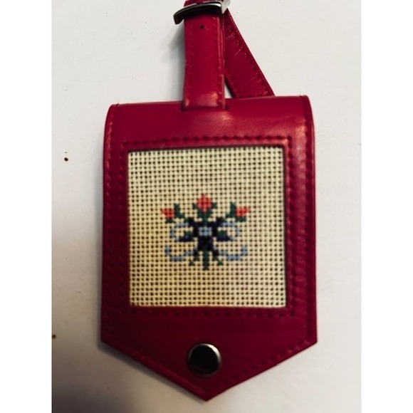 Handbags - Petite Needlepoint Luggage Tag